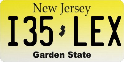 NJ license plate I35LEX