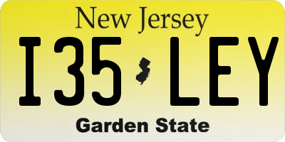 NJ license plate I35LEY