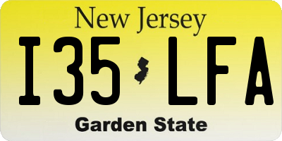 NJ license plate I35LFA