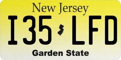 NJ license plate I35LFD
