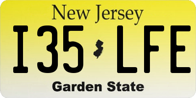 NJ license plate I35LFE