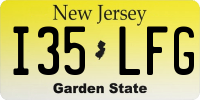 NJ license plate I35LFG