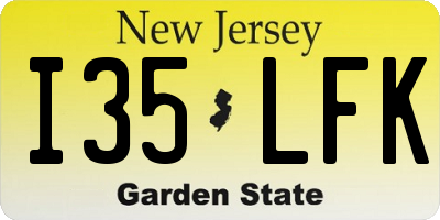 NJ license plate I35LFK