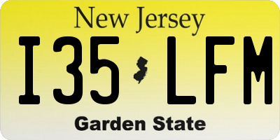NJ license plate I35LFM