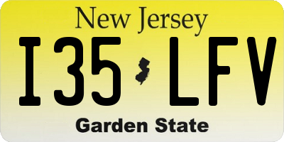 NJ license plate I35LFV