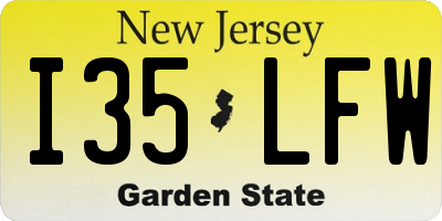 NJ license plate I35LFW