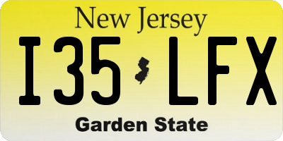 NJ license plate I35LFX