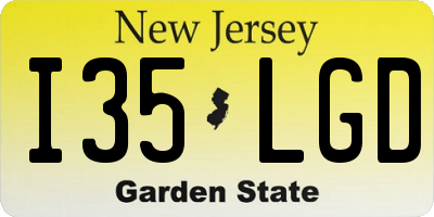 NJ license plate I35LGD