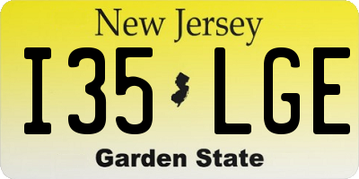 NJ license plate I35LGE