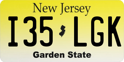 NJ license plate I35LGK