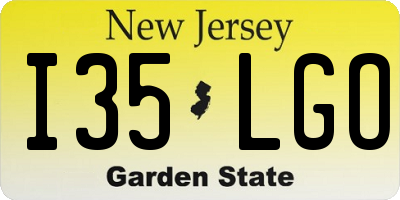 NJ license plate I35LGO