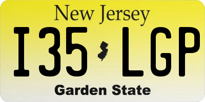 NJ license plate I35LGP