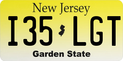 NJ license plate I35LGT