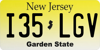 NJ license plate I35LGV