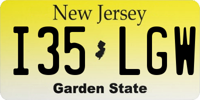 NJ license plate I35LGW