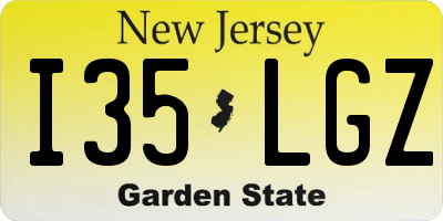 NJ license plate I35LGZ