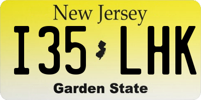 NJ license plate I35LHK