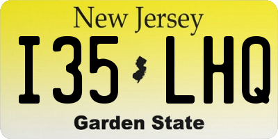 NJ license plate I35LHQ