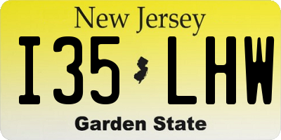 NJ license plate I35LHW