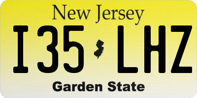 NJ license plate I35LHZ