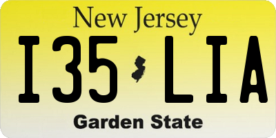 NJ license plate I35LIA