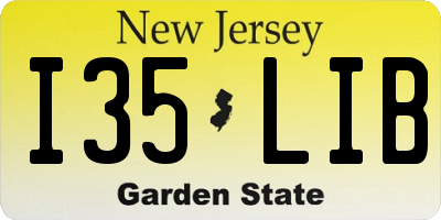 NJ license plate I35LIB