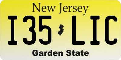 NJ license plate I35LIC