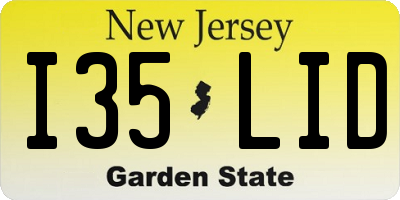 NJ license plate I35LID