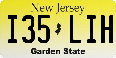NJ license plate I35LIH