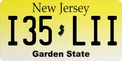 NJ license plate I35LII