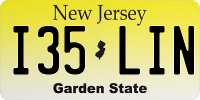NJ license plate I35LIN