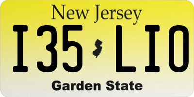 NJ license plate I35LIO