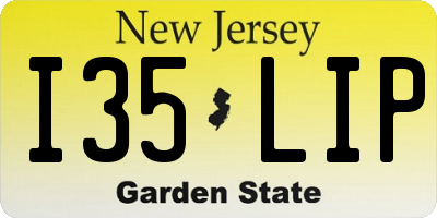 NJ license plate I35LIP