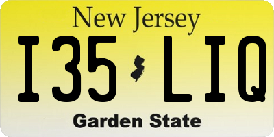 NJ license plate I35LIQ