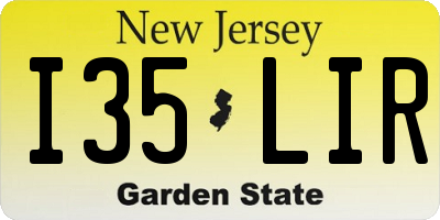 NJ license plate I35LIR