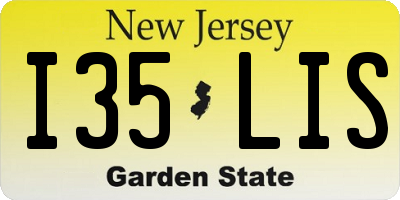 NJ license plate I35LIS