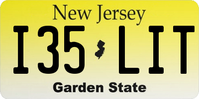 NJ license plate I35LIT