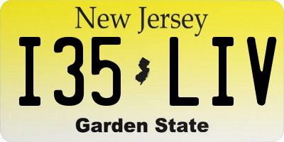 NJ license plate I35LIV