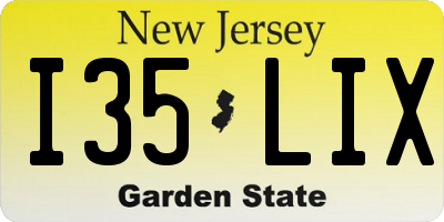 NJ license plate I35LIX