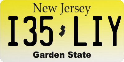 NJ license plate I35LIY
