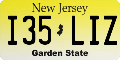 NJ license plate I35LIZ