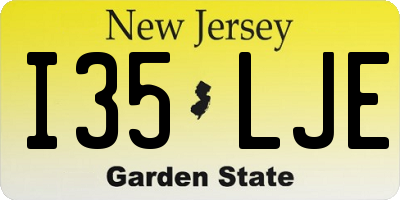 NJ license plate I35LJE
