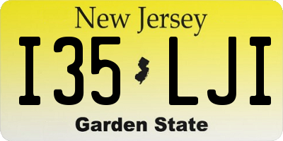 NJ license plate I35LJI
