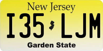 NJ license plate I35LJM