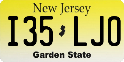 NJ license plate I35LJO