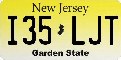 NJ license plate I35LJT