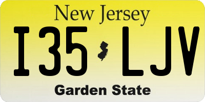 NJ license plate I35LJV