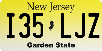 NJ license plate I35LJZ