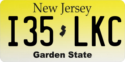 NJ license plate I35LKC