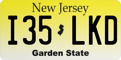 NJ license plate I35LKD